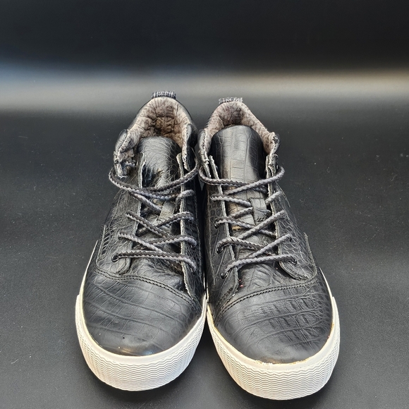 Toms Camila Black Croc Embossed Leather Hi-top - Picture 6 of 12